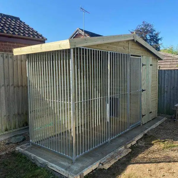 Benchmark Dog Kennel with Apex Roof Single 12 x 4ft Premium Wood Ra Doghealth