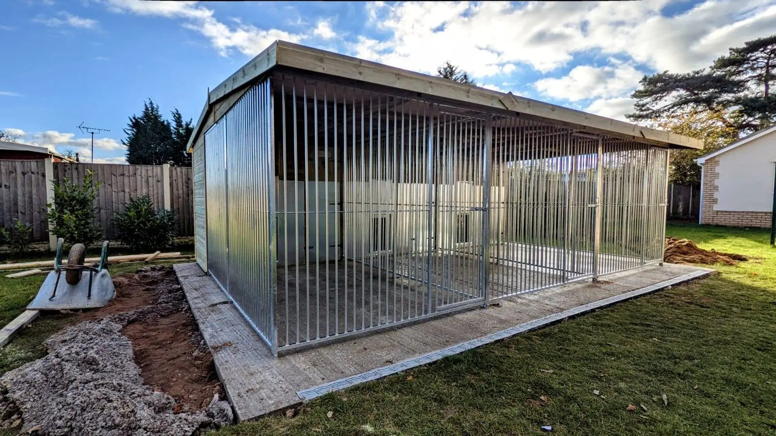 Benchmark Dog Kennel with Apex Roof Triple 20 x 12ft Premium Wood R Doghealth