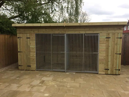 16 X 5 ft Pent Duo Kennel Doghealth