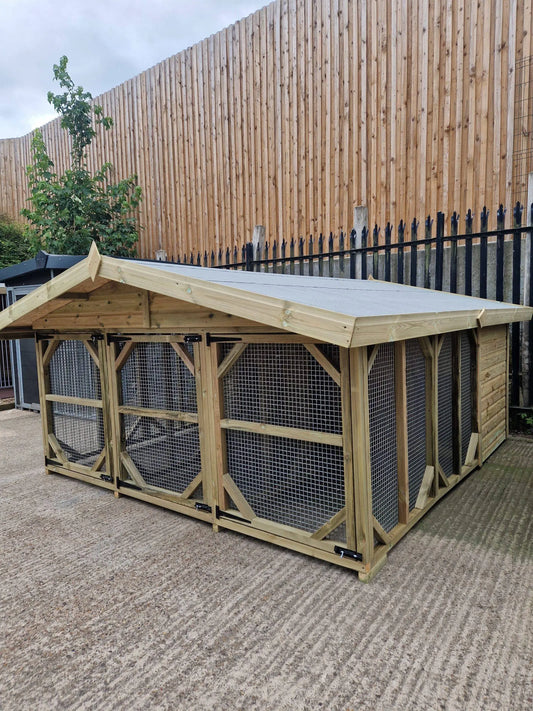 12 X 8 ft Triple Dog Kennel  / Animal Housing Doghealth