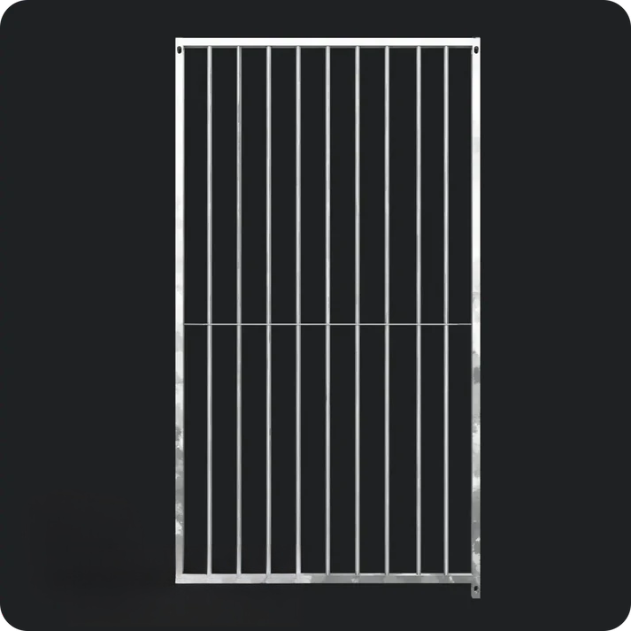 1.2 x 1.84m - Heavy-duty Galvanised Dog Run Panel - 8cm Gap