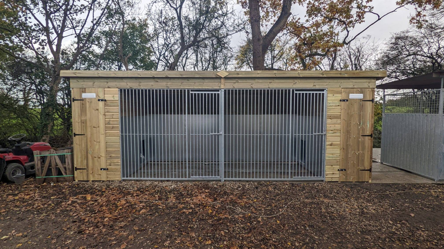 19 X 7 ft Pent Duo Kennel Doghealth