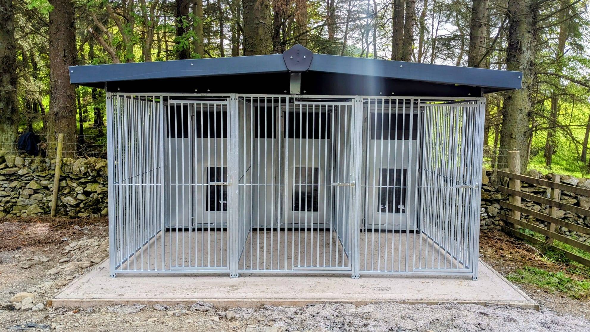 Benchmark Dog Kennel with Apex Roof Triple 12 x 10ft Eco Thermal Range