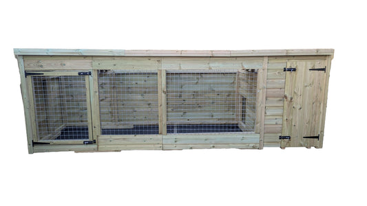 Benchmark Dog Kennel with Pent Roof - Single 12 x 4ft, Essential Wood Range