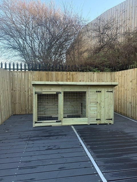 Benchmark Dog Kennel with Pent Roof - Single 8 x 4ft, Essential Wood Range