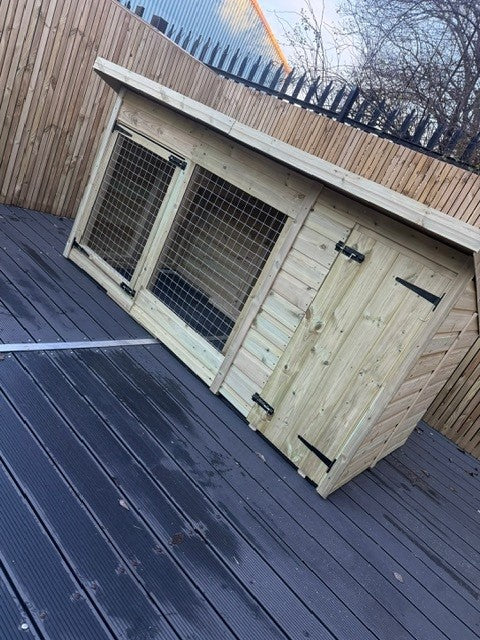 Benchmark Dog Kennel with Pent Roof - Single 8 x 4ft, Essential Wood Range