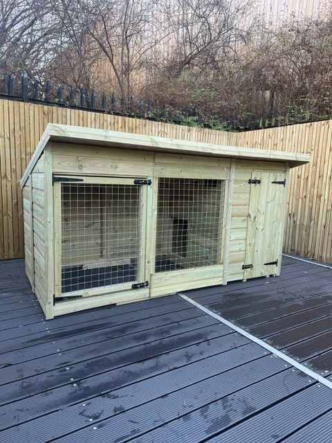 Benchmark Dog Kennel with Pent Roof - Single 8 x 4ft, Essential Wood Range