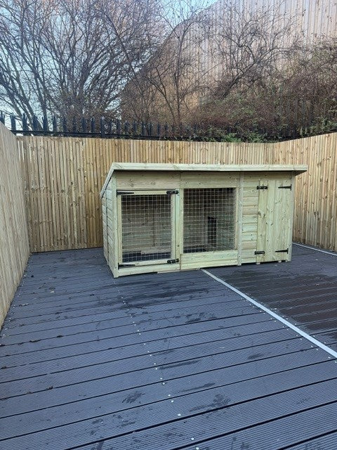 Benchmark Dog Kennel with Pent Roof - Single 8 x 4ft, Essential Wood Range