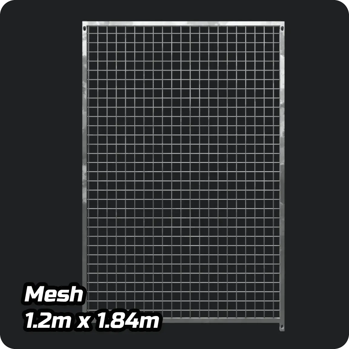 1.2m x 1.84m - Heavy duty Economy Galvanized - Mesh panels Doghealth