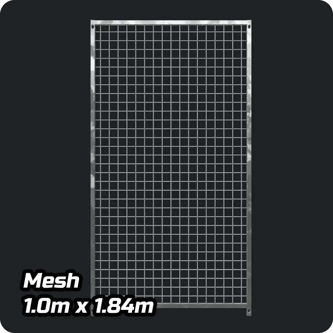 1.0m x 1.84m - Heavy duty Economy Galvanized - Mesh panels Doghealth